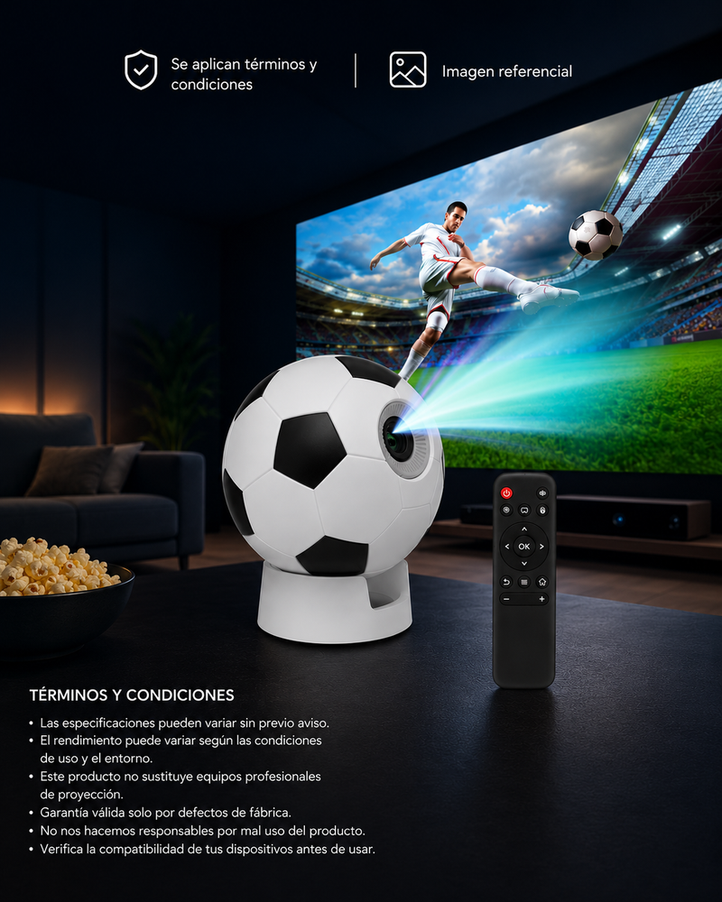PROYECTOR TIPO PELOTA DE FUTBOL