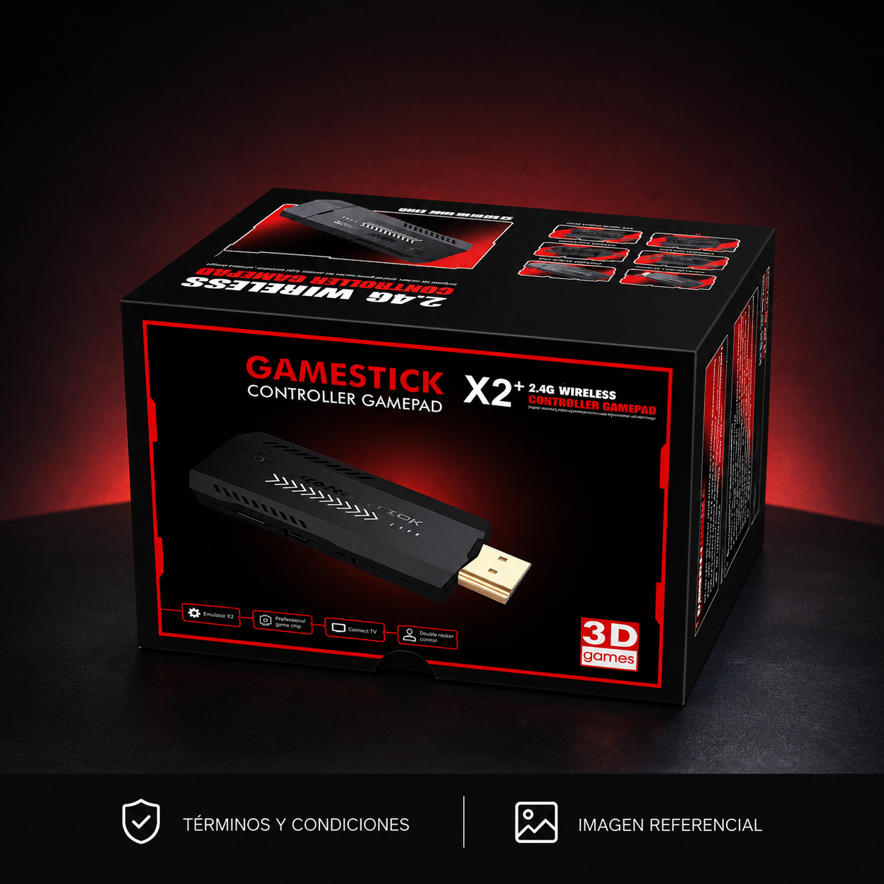 Consola de juegos X2 mando inalámbrico recargable