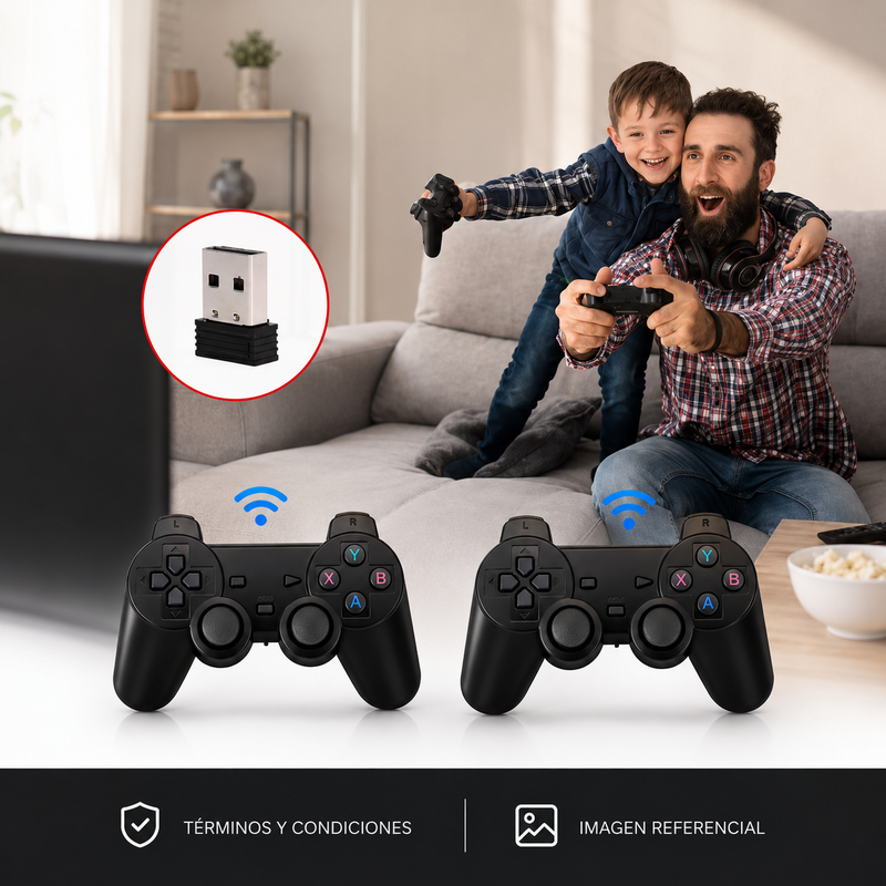 Consola de juegos X2 mando inalámbrico recargable